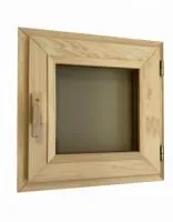 форточка для бани деревянная 0,4х0,4 м стекло бронза, ольха,левое открывание, woodson