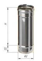 дымоход феррум нержавеющий (430/0,8 мм) ф250 l=1,0м черный ral9005